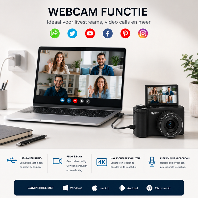 NEW Y2K 4K Vlogcamera – Full Kit