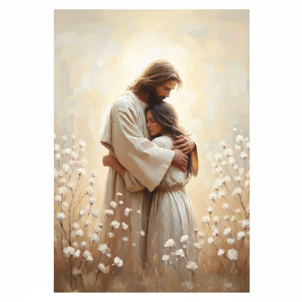 De Omhelzing van Jezus Canvas